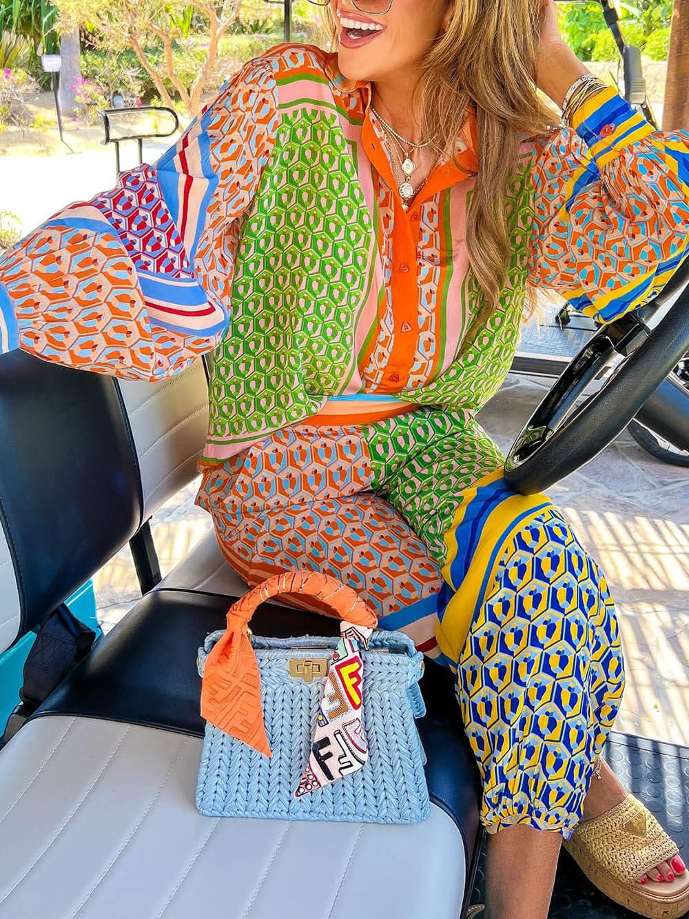 Annalisa | Blusa colorata originale dal look tropicale