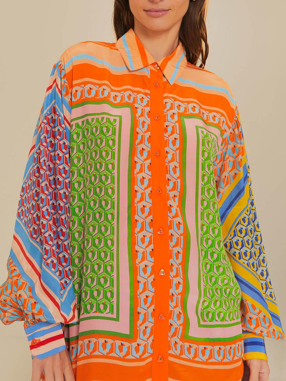 Annalisa | Blusa colorata originale dal look tropicale