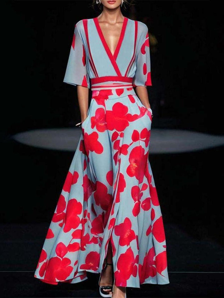 Matilde | Completo elegante con abito midi lungo in stile glamour costiero
