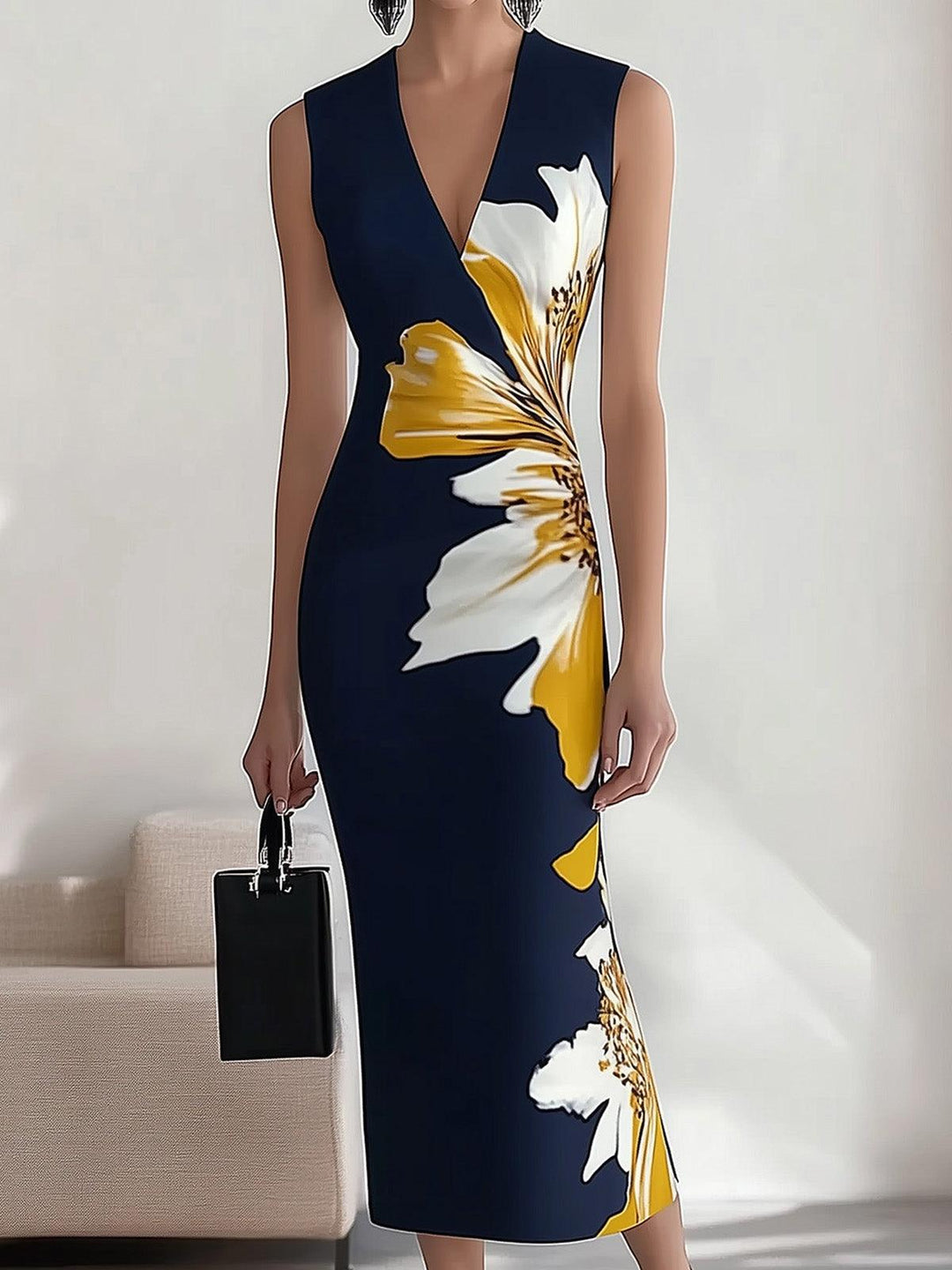 Elena | Abito midi elegante in stile festival glamour da spiaggia