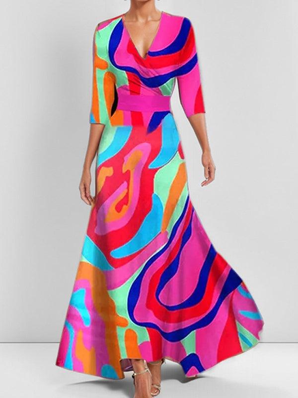 Matilde | Completo elegante con abito midi lungo in stile glamour costiero