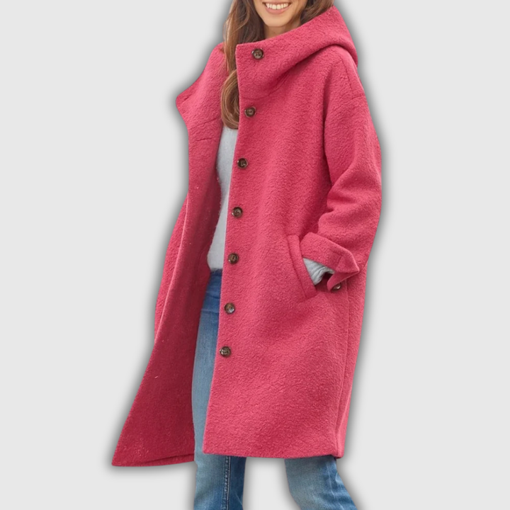 Benedetta | Cappotto lungo con cappuccio e bottoni
