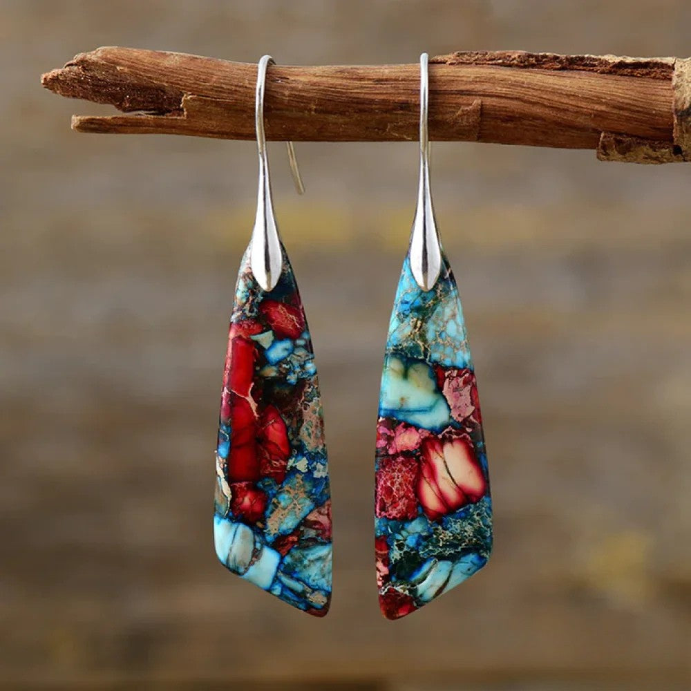 Eva | Orecchini rétro con pietre multicolore