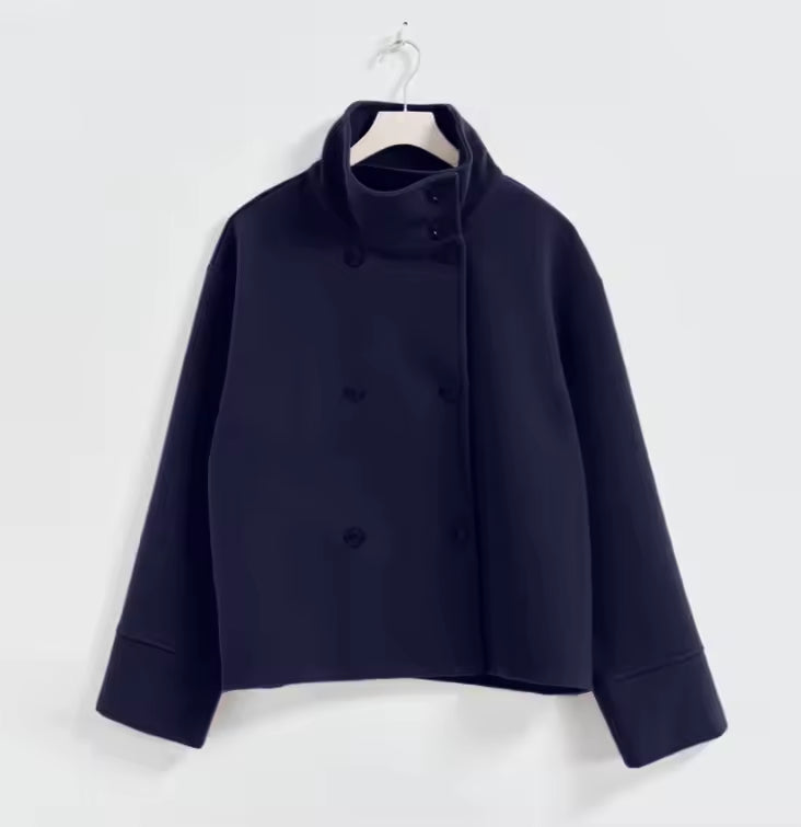 Agnesina | Raffinato cappotto corto doppiopetto