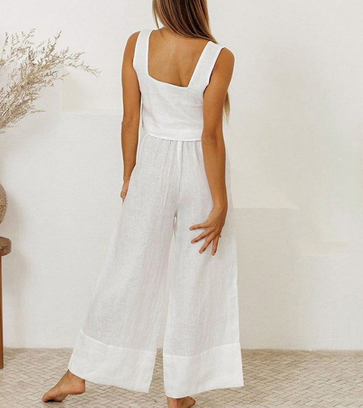 Elena | Completo con top minimalista e pantaloni svasati