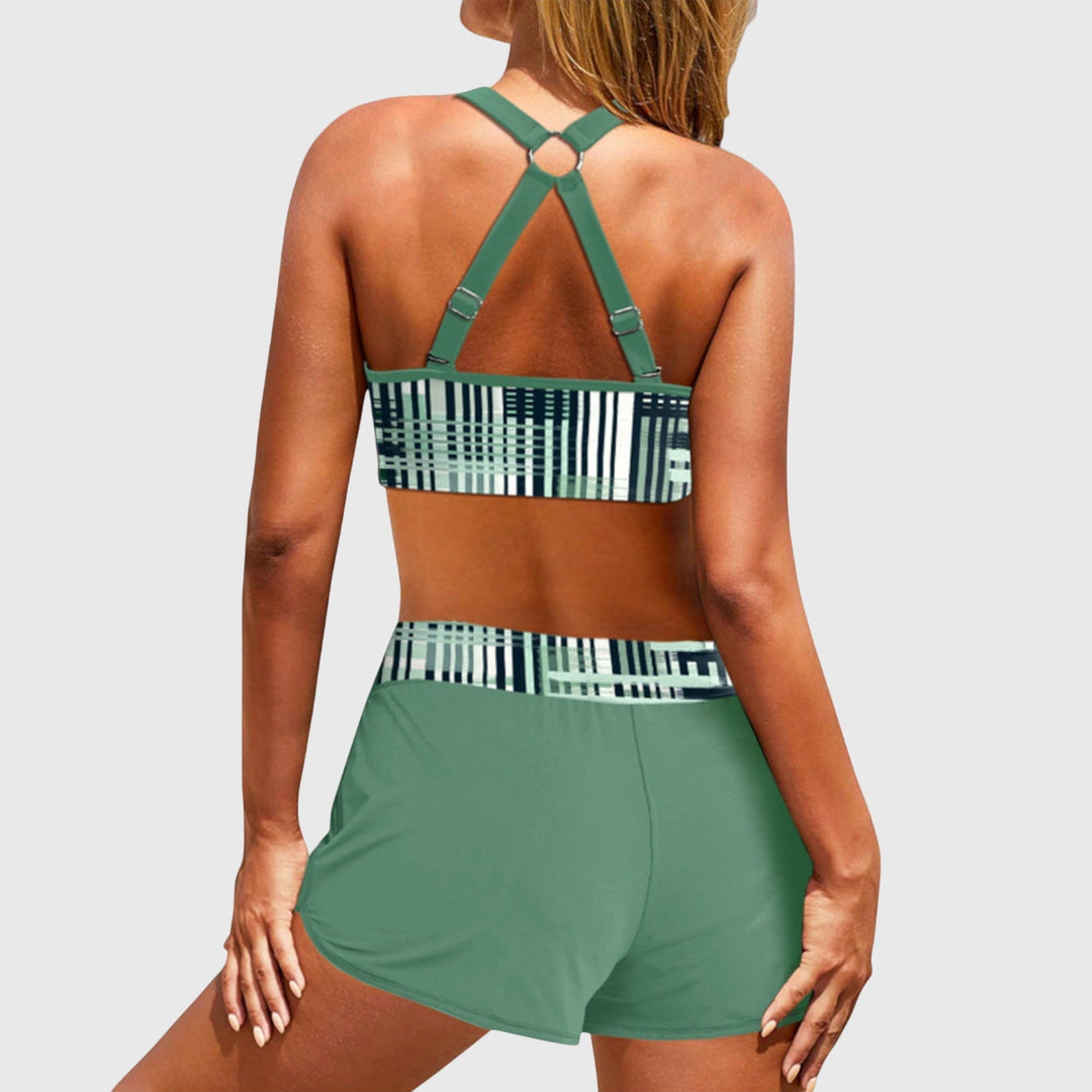 Carlotta | Bikini a righe a vita alta