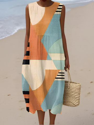Annabella | Abito midi geometrico
