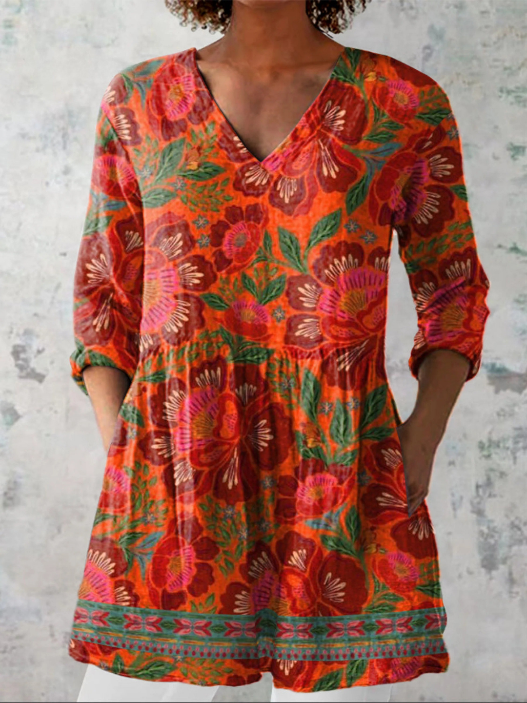 Gloria | Blusa lunga con scollo a V