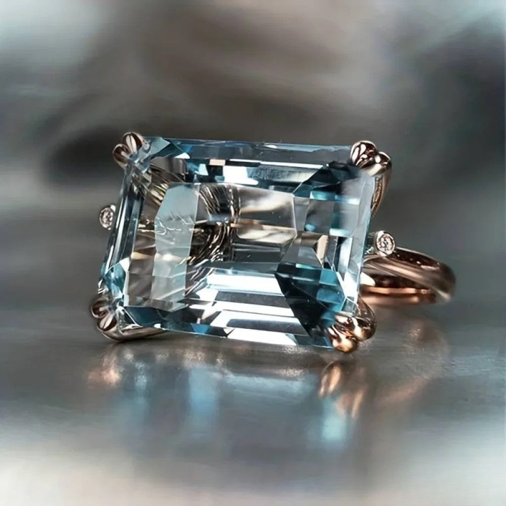 Dorotea | Anello classico vintage con pietra blu