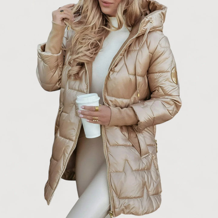 Zita | Cappotto lungo trapuntato con cappuccio