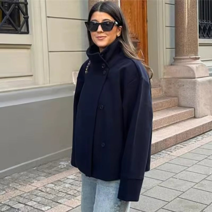 Agnesina | Raffinato cappotto corto doppiopetto