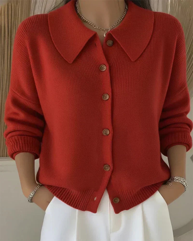 Marisa | Cardigan con Collo a Camicia