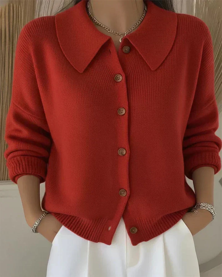 Marisa | Cardigan con Collo a Camicia