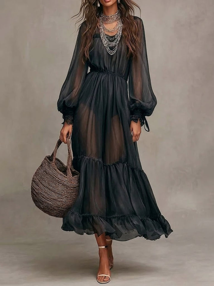 Elena | Abito midi elegante con scollo a V