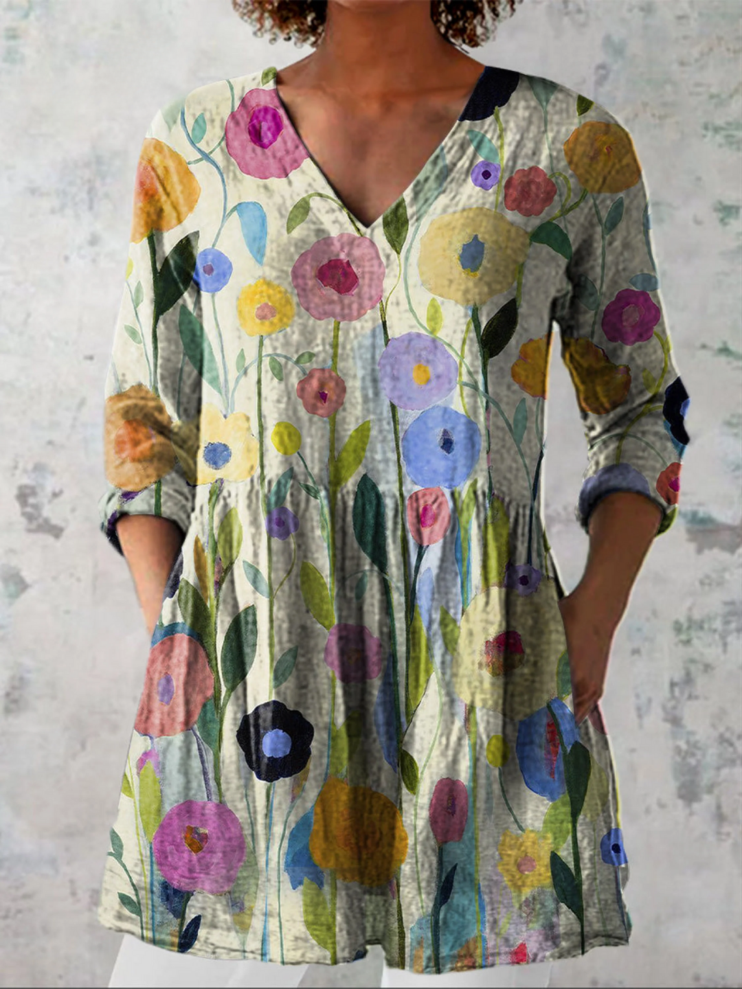 Elena | Blusa lunga con scollo a V