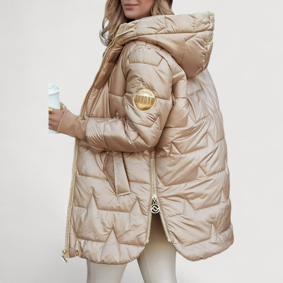 Zita | Cappotto lungo trapuntato con cappuccio
