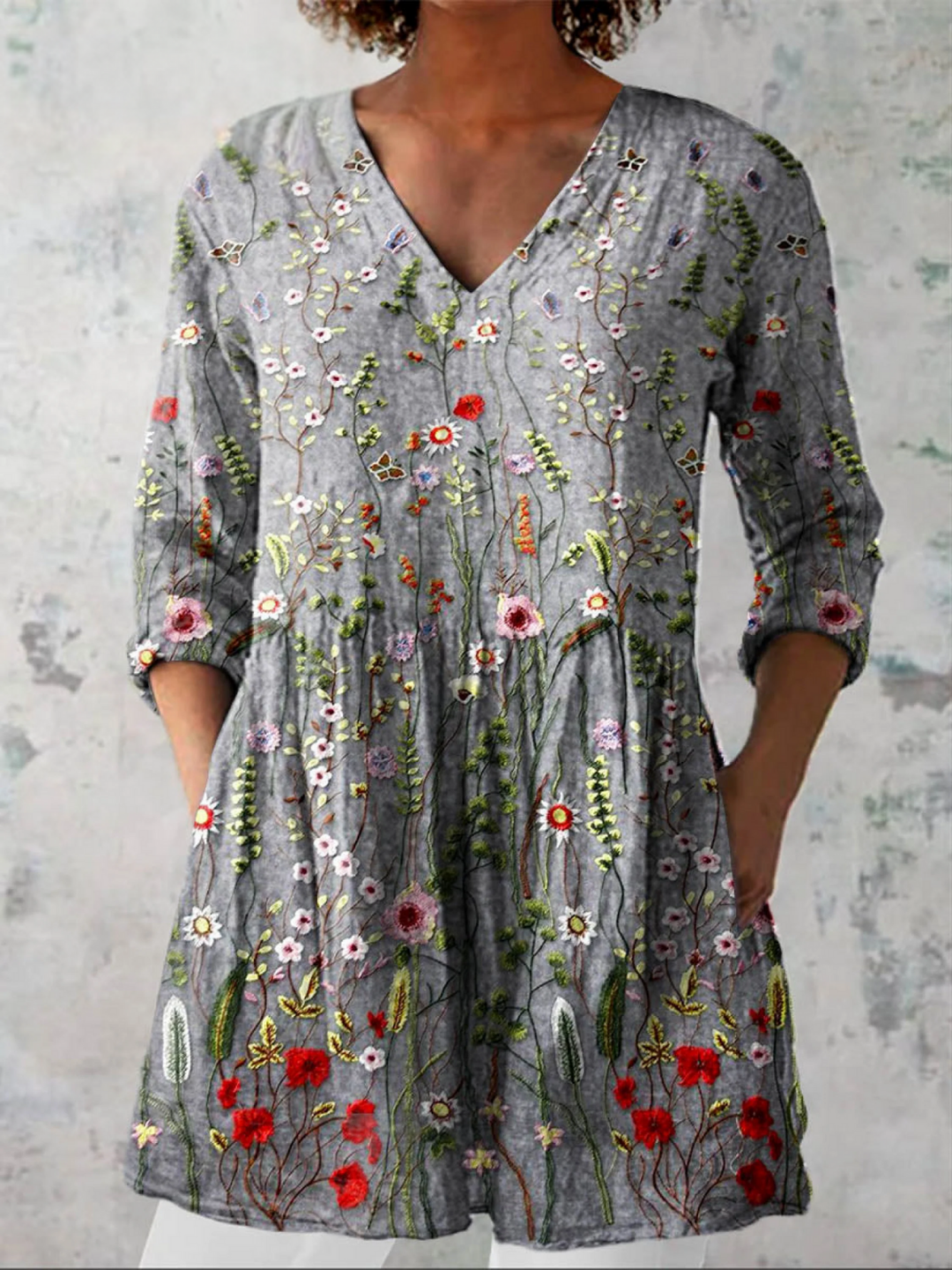 Giuseppina | Blusa lunga con scollo a V