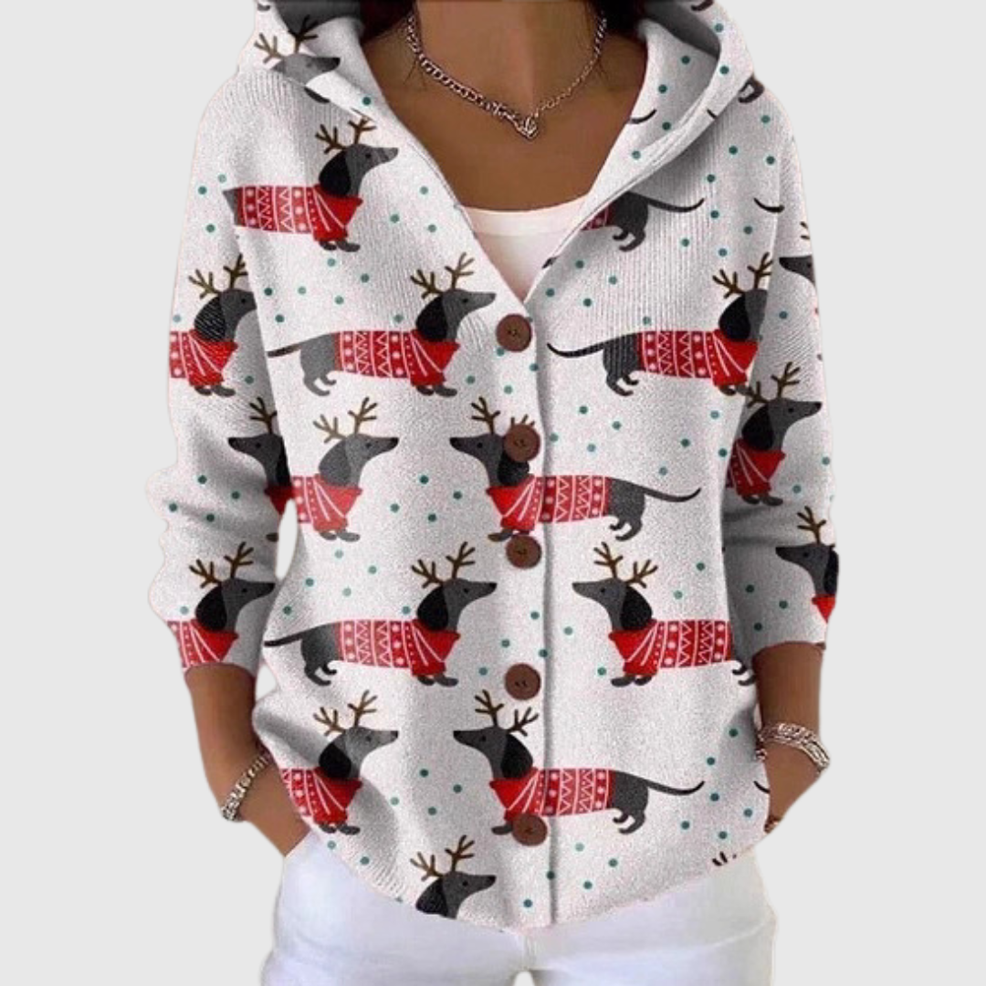 Fiammetta | Giacca in Maglia con Cappuccio