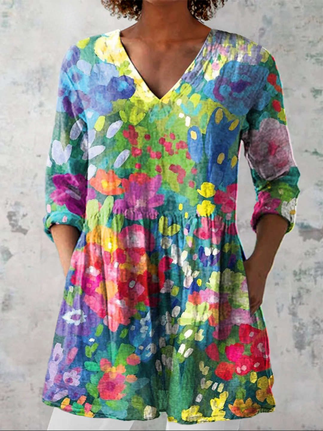 Maddalena | Blusa lunga con scollo a V