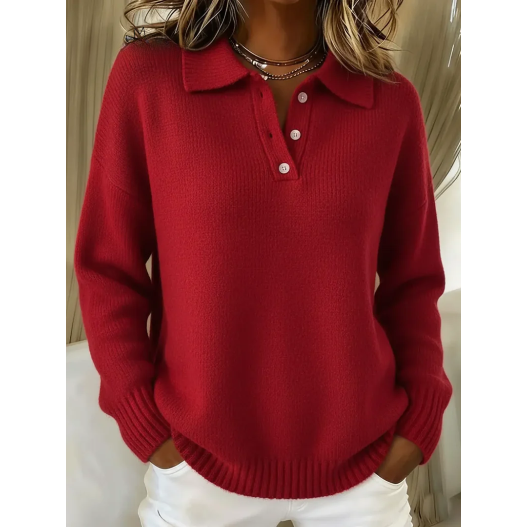 Cristiana | Maglione morbido con colletto polo