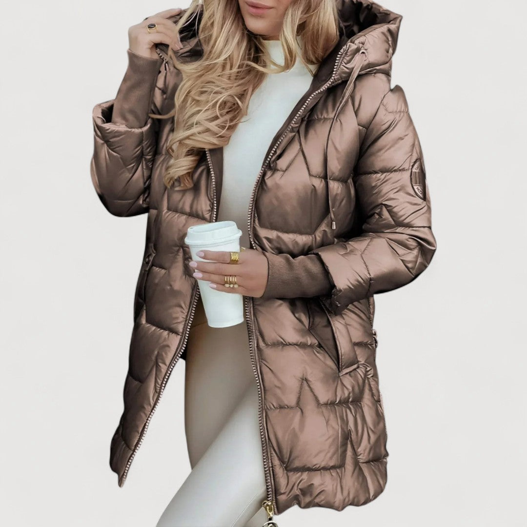 Zita | Cappotto lungo trapuntato con cappuccio