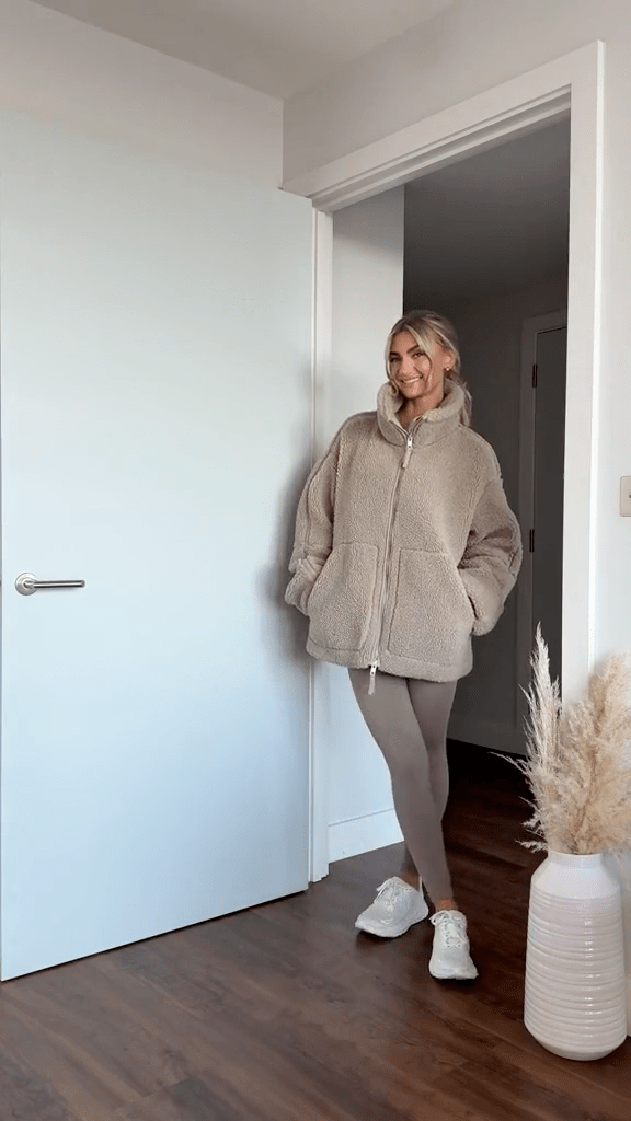 Alessia | Giacca teddy oversize con collo alto