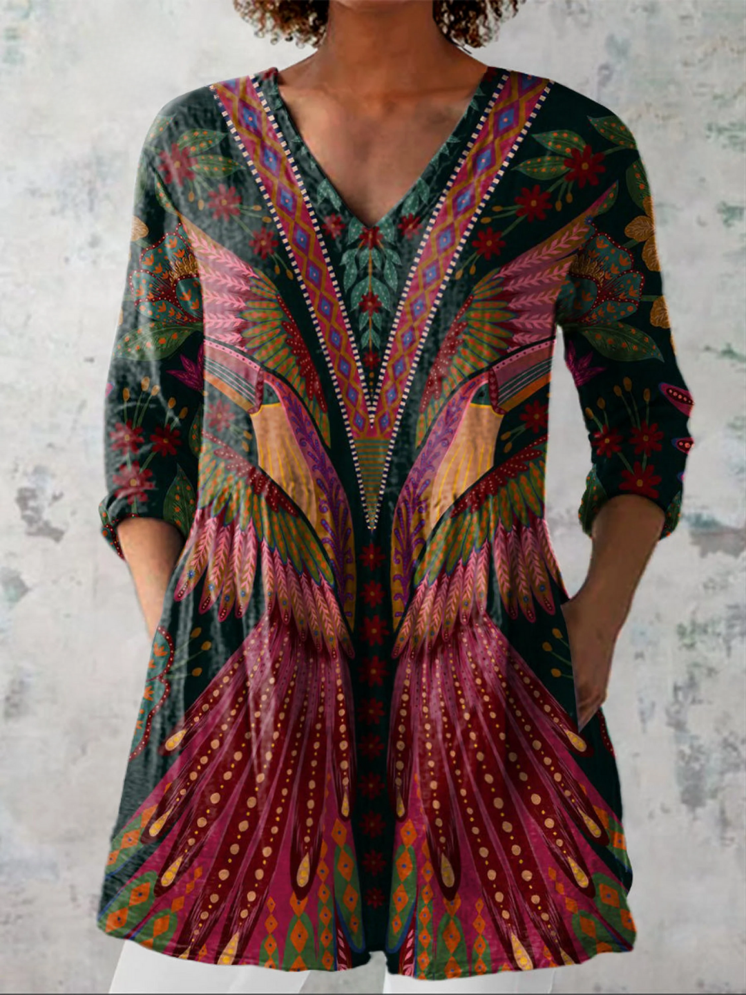 Loretta | Blusa lunga con scollo a V