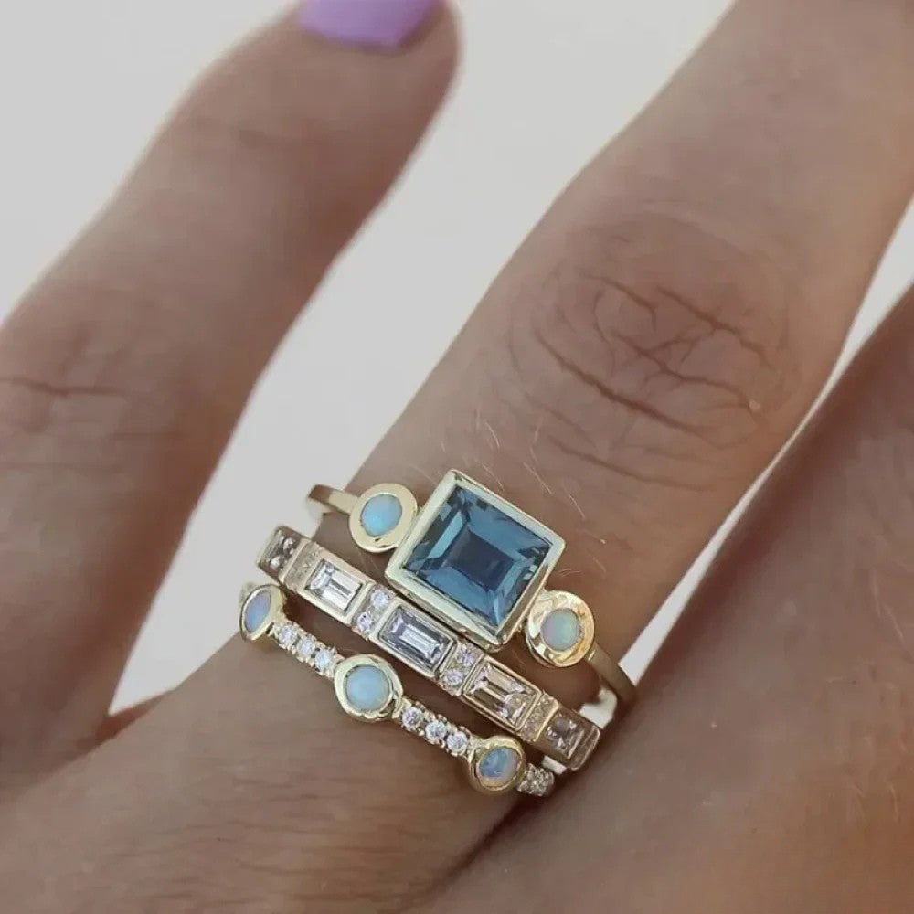 Livia | Anello rétro blu