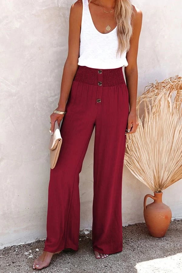 Rosa | Pantaloni rilassati a vita alta