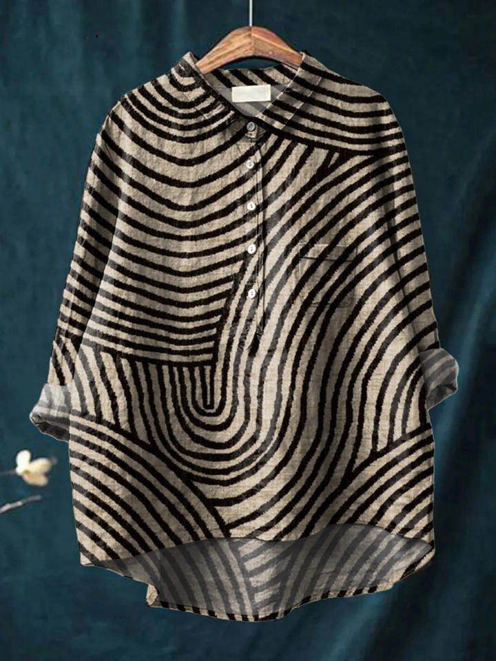 Carlotta | Blusa casual con stampa di linee circolari