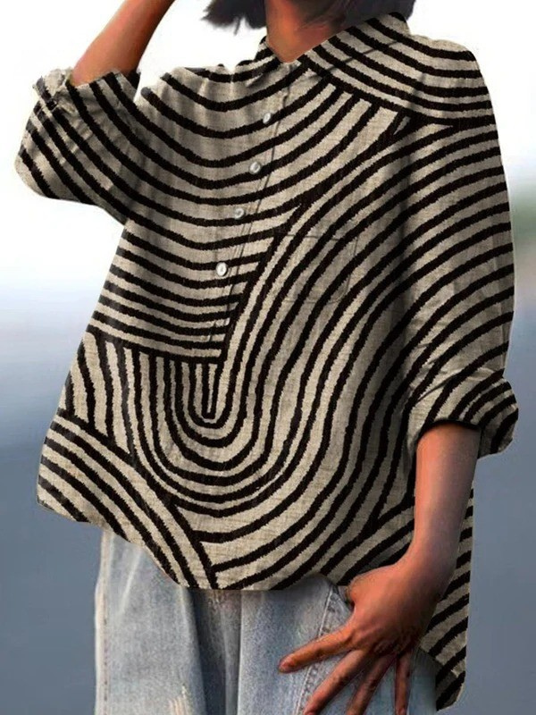 Carlotta | Blusa casual con stampa di linee circolari