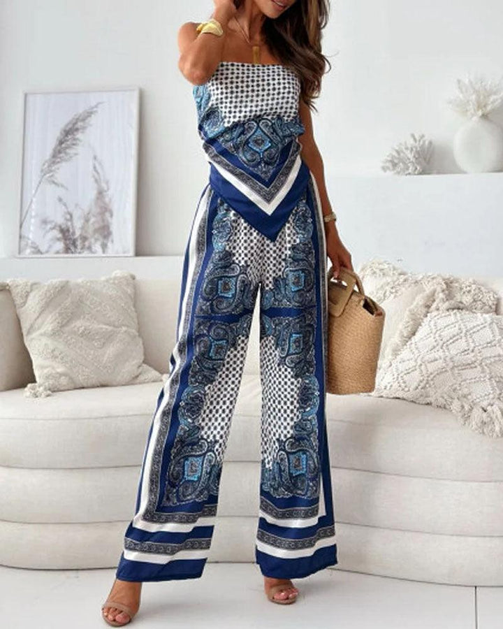 Lilia | Completo elegante da vacanza con top allacciato e pantaloni