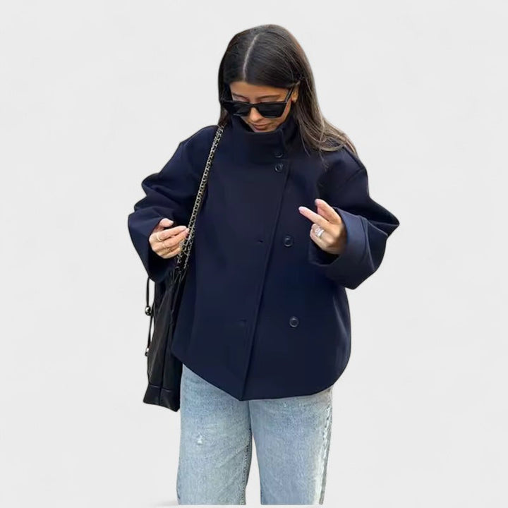 Agnesina | Raffinato cappotto corto doppiopetto