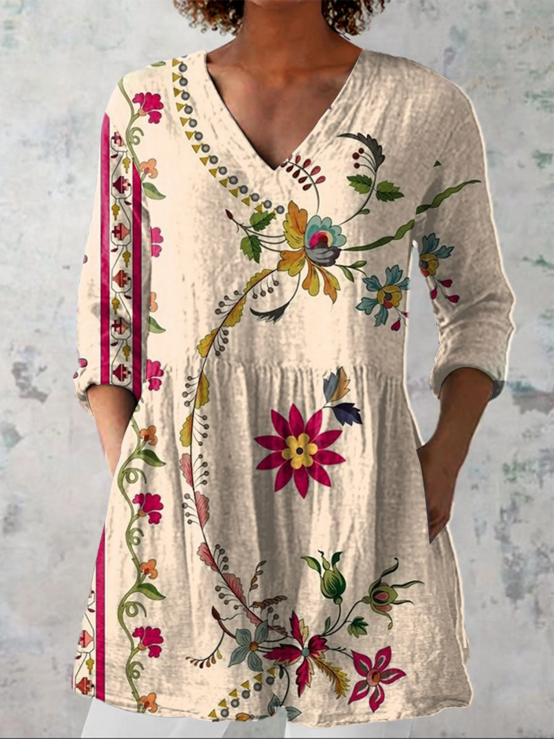 Lea | Blusa lunga con scollo a V