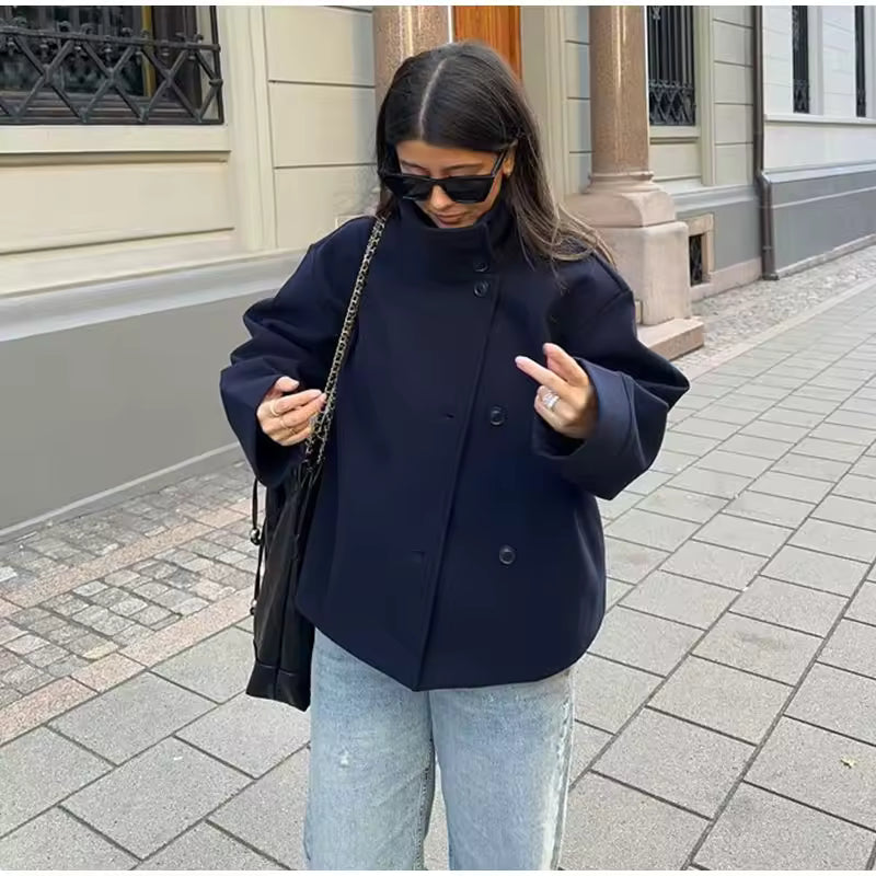 Agnesina | Raffinato cappotto corto doppiopetto