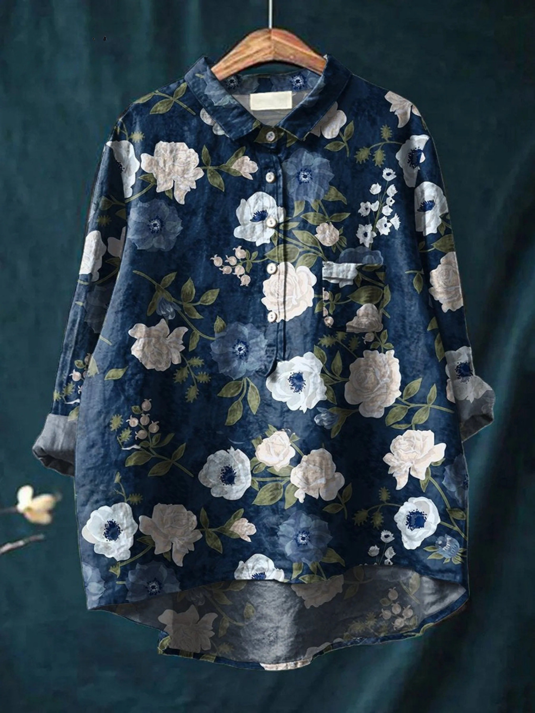 Marta | Blusa casual con stampa floreale artistica