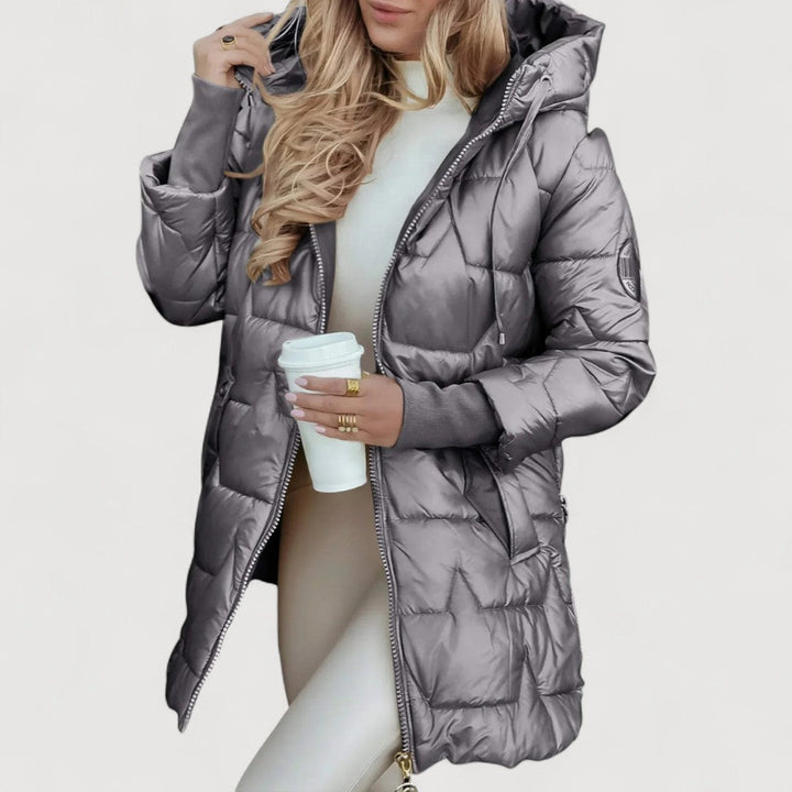 Zita | Cappotto lungo trapuntato con cappuccio