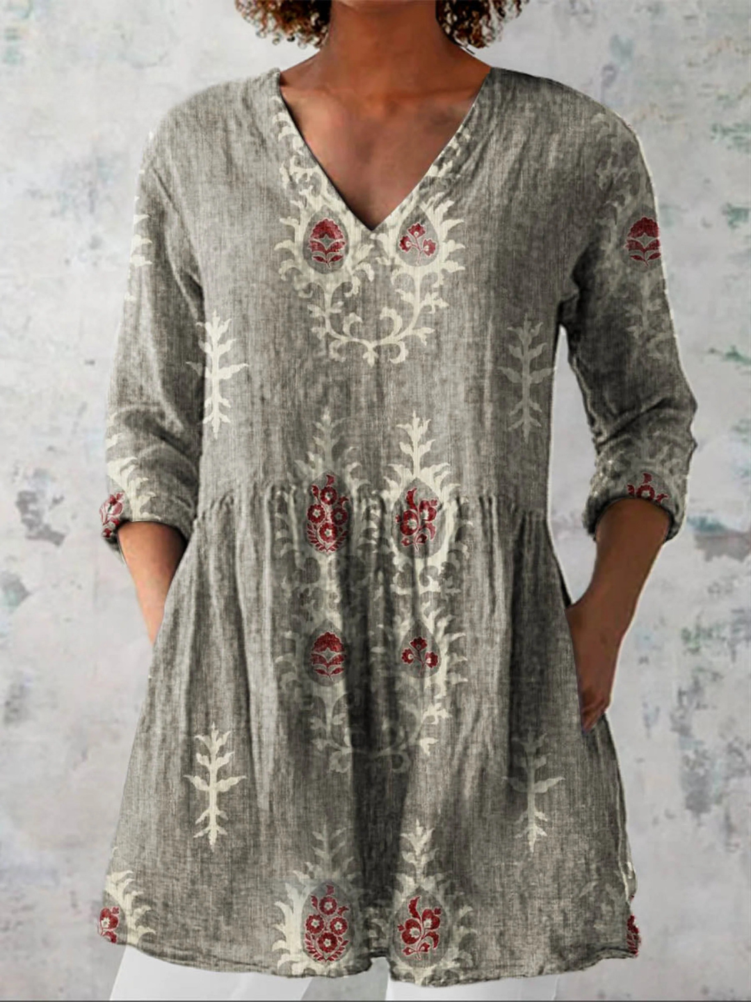 Federica | Blusa lunga con scollo a V