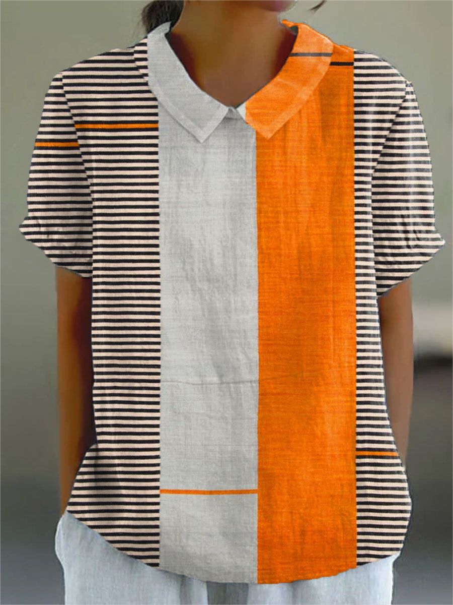 Emma Rosa | Blusa con righe e blocchi di colore