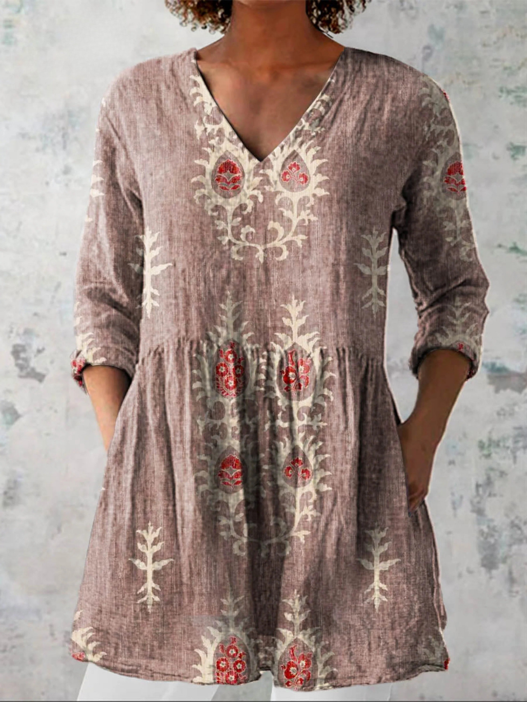 Federica | Blusa lunga con scollo a V