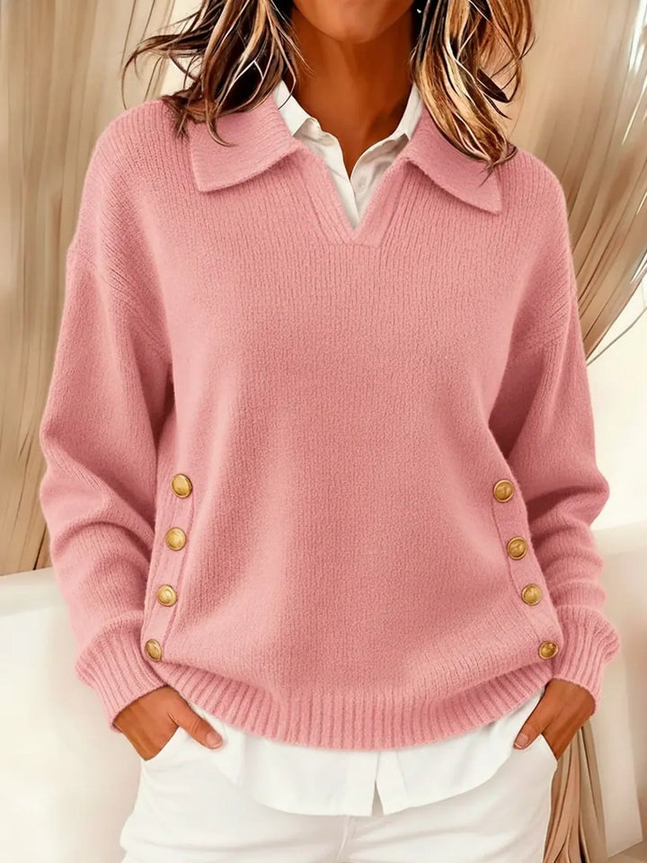 Nerina | Maglione con Collo Polo e Bottoni