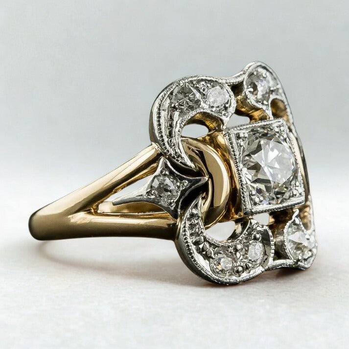 Teresa | Anello d'oro vintage con zirconi