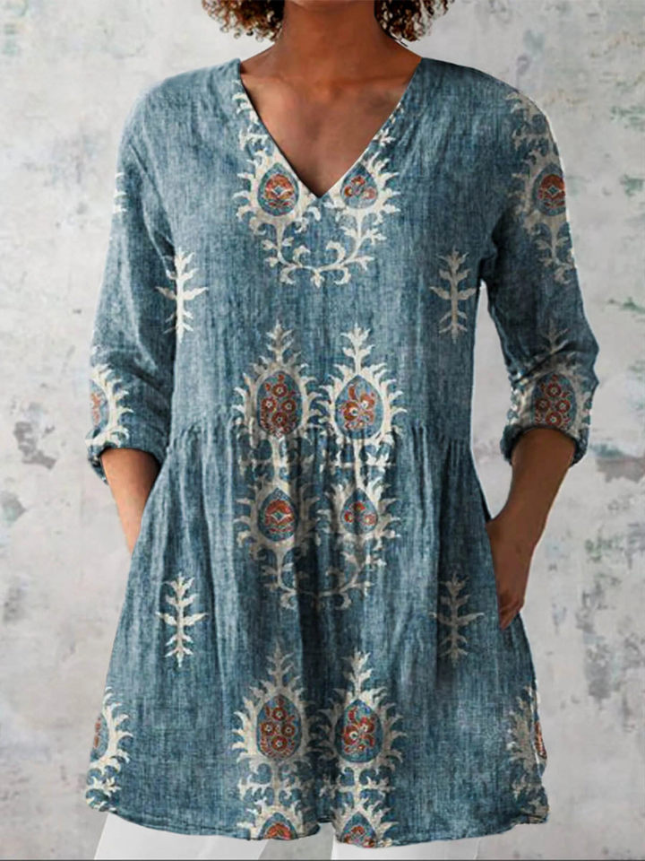 Federica | Blusa lunga con scollo a V