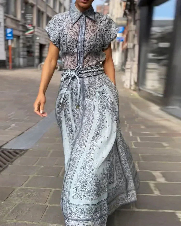 Maddalena | Completo boho stampato in due pezzi