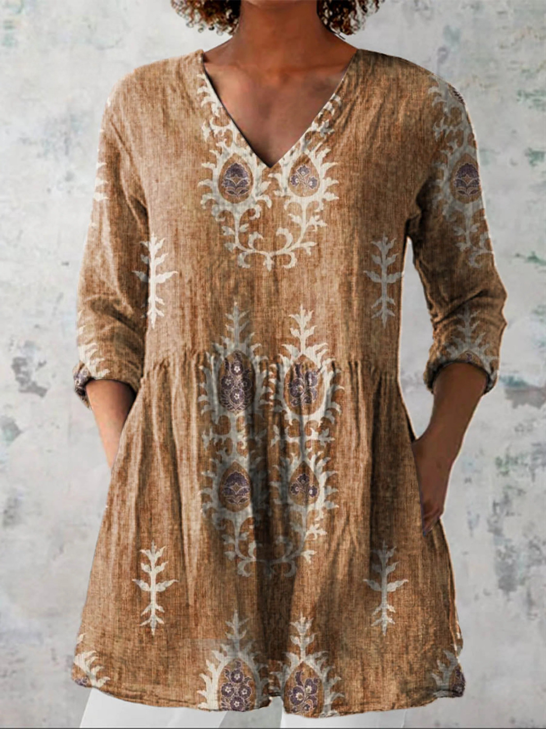 Federica | Blusa lunga con scollo a V