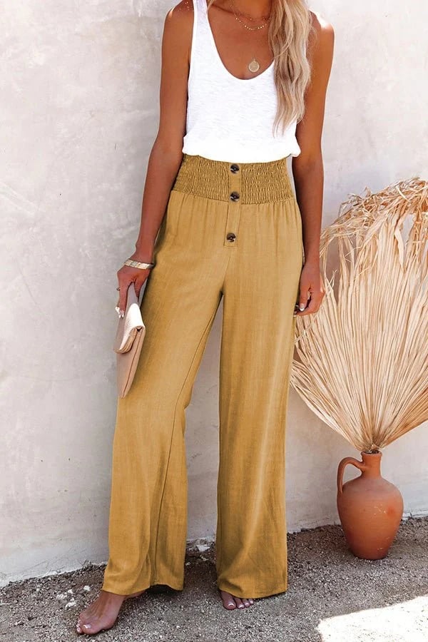 Rosa | Pantaloni rilassati a vita alta