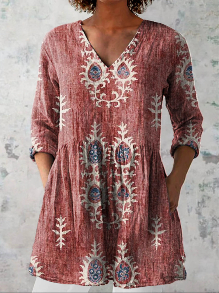 Federica | Blusa lunga con scollo a V