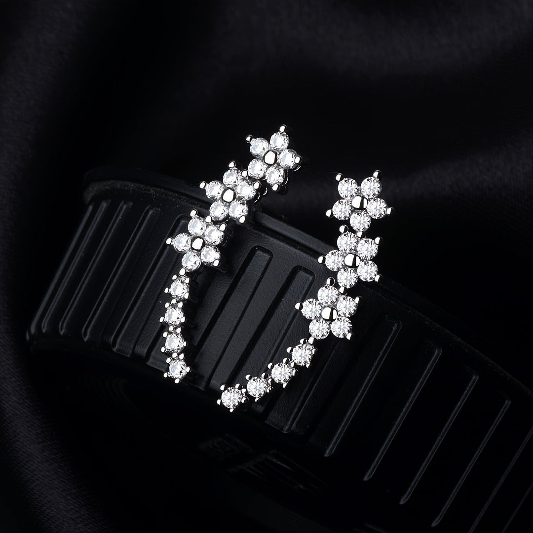 Gabriella | Orecchini floreali di lusso con strass