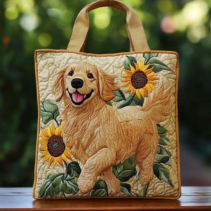 Leonia | Borsa trapuntata con golden retriever