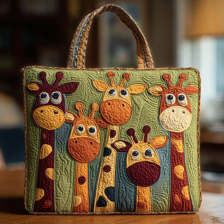 Antonia | Borsa trapuntata con giraffe giocose